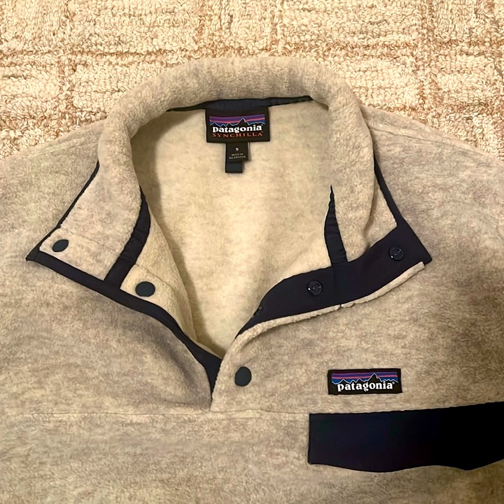 Patagonia Synchilla Snap T Fleece Pullover Small Oatmeal